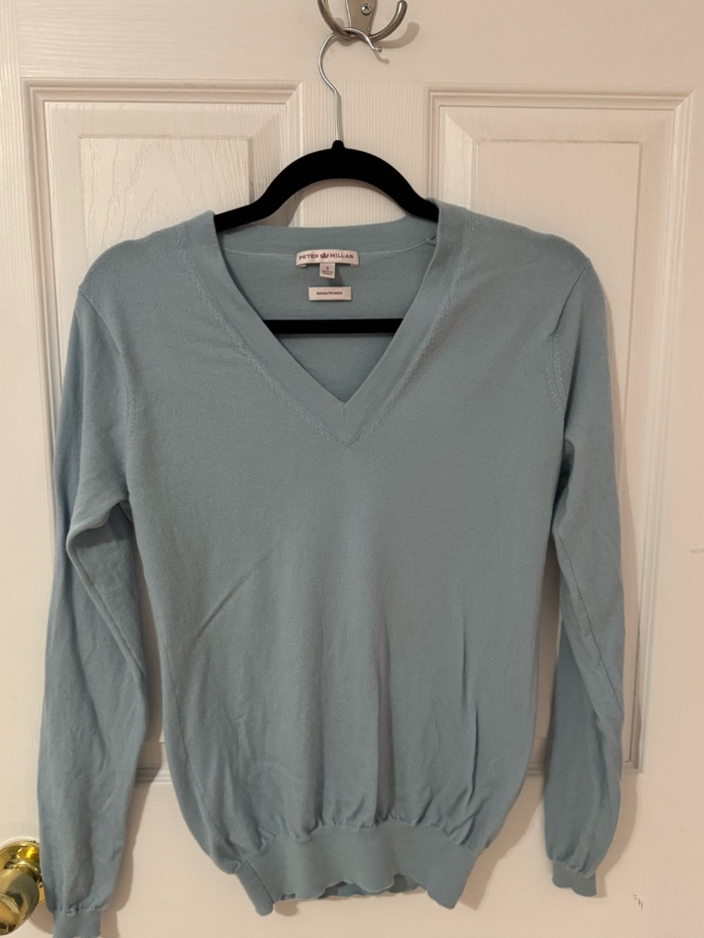 Peter Millar Merino Wool V-Neck Sweater Blue S EUC